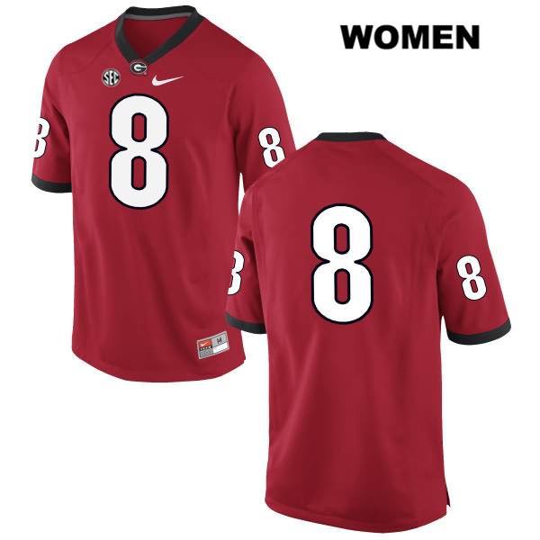 Georgia Bulldogs Women's Azeez Ojulari #8 NCAA No Name Authentic Red Nike Stitched College Football Jersey OAP8456KU